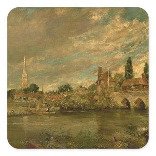 John Constable | The Bridge of Harnham and Salisbu Square Sticker