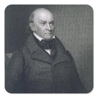 John Quincy Adams, engraved by John Wesley Paradis Square Sticker
