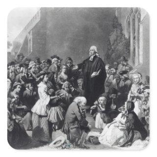 John Wesley preaching Square Sticker