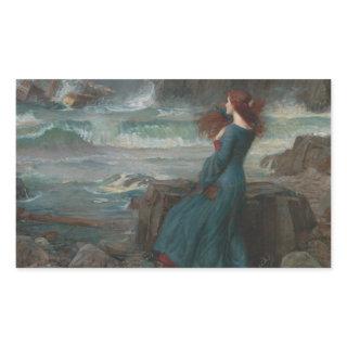John William Waterhouse - Miranda - The Tempest Rectangular Sticker