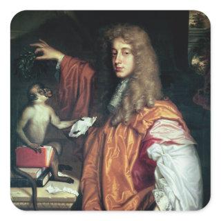 John Wilmot  2nd Earl of Rochester, c.1675 Square Sticker