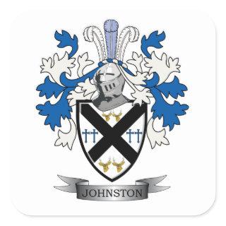 Johnston Family Crest Coat of Arms Square Sticker