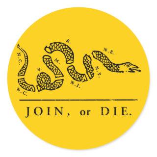 Join or Die - Libertarian Classic Round Sticker