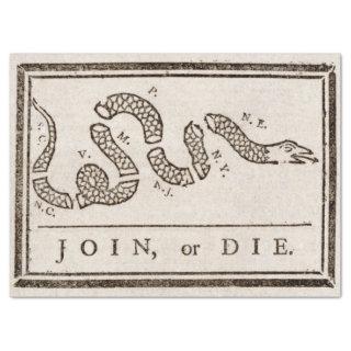 Join or Die Rattlesnake: Cartoon Benjamin Franklin Tissue Paper
