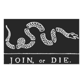 join or die snake rectangular sticker