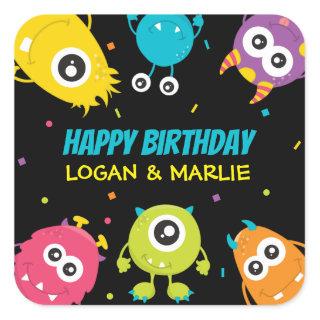 Joint Monster Birthday Party Square Sticker