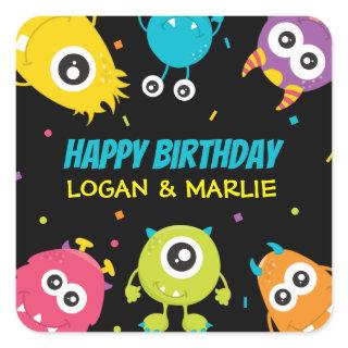 Joint Monster Birthday Party Square Sticker