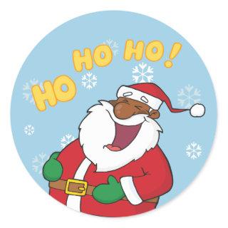Jolly Black Saint Nicholas Classic Round Sticker