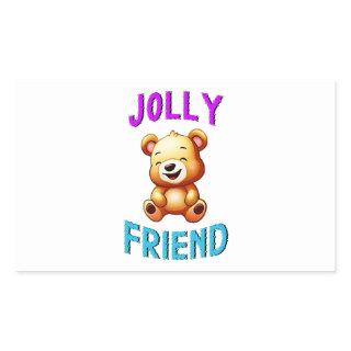 Jolly Friend Pandas July Bears 30 Teddy Friendship Rectangular Sticker