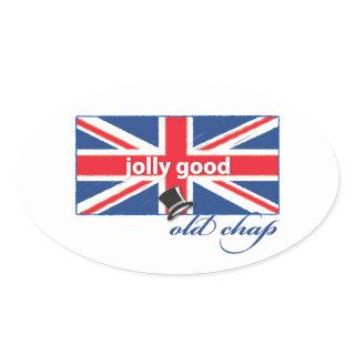 Jolly good old chap! oval sticker