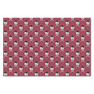 Jolly Roger on Red Background with Turquoise Tissue Paper