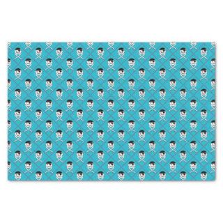 Jolly Roger on Turquoise Background and Red Accent Tissue Paper