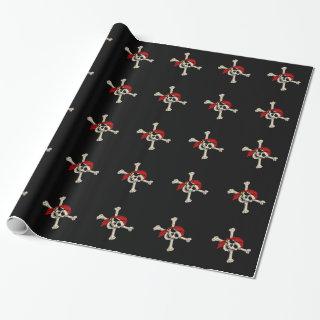 Jolly Roger Pirate Skull Bones Red Bandanna