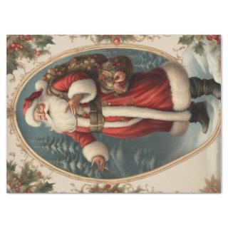 Jolly Santa's Christmas Cheer: Festive Decoupage  Tissue Paper