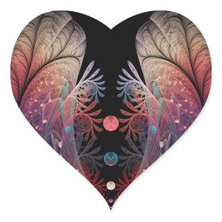 Jonglage Abstract Modern Fantasy Fractal Art Heart Sticker