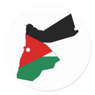 Jordan country flag map shape silhouette classic round sticker