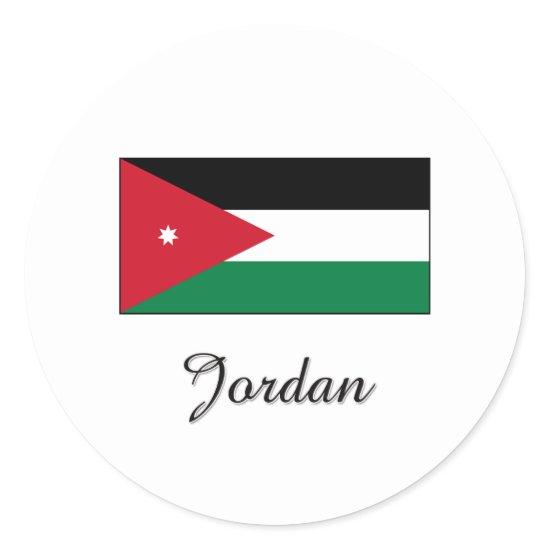 Jordan Flag Design Classic Round Sticker