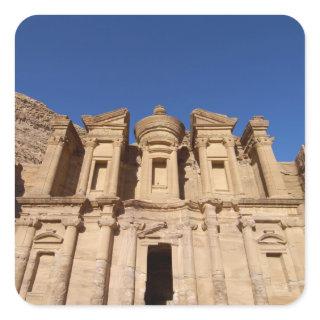 Jordan, Petra, The Monastery, Al Deir. Square Sticker