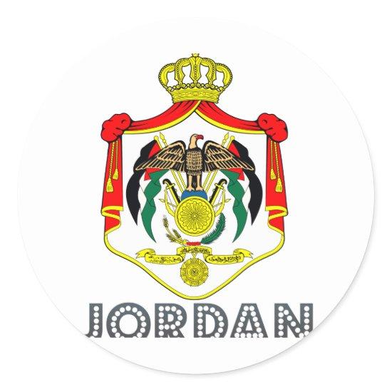Jordanian Emblem Classic Round Sticker