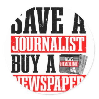 Journalism For Newspaper Journalist Classic Round Sticker