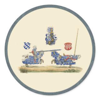 Jousting Knights - Medieval Theme Classic Round Sticker