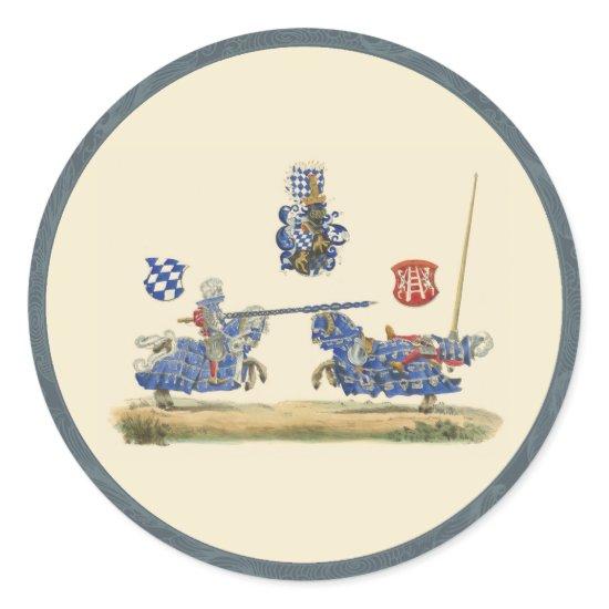 Jousting Knights - Medieval Theme Classic Round Sticker