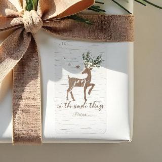 Joy In the Simple Things Birch Bark Deer To & From Label