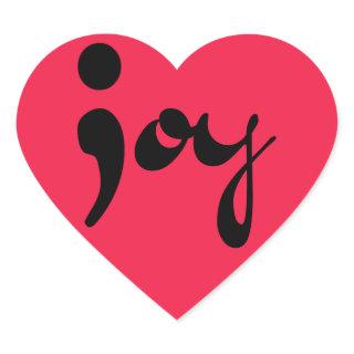 Joy Semicolon Heart Stickers
