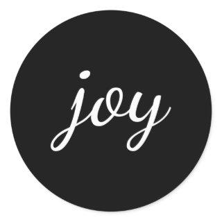 Joy The Word Joy Positive Messge Uplifting And Ins Classic Round Sticker