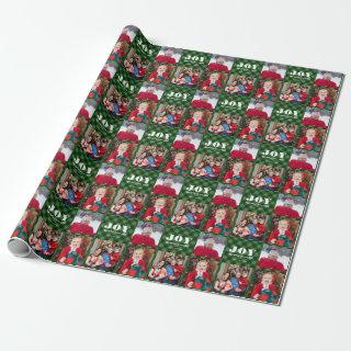 Joy to the World Plaid Photo Holiday Wrapping Pape