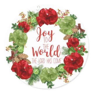 Joy to the World the Lord has come Christmas Classic Round Sticker