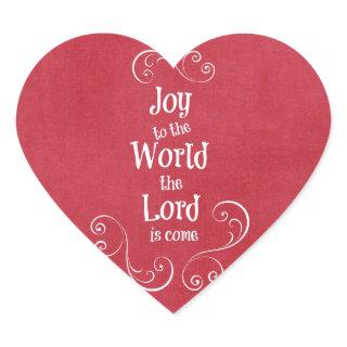 Joy to the World the Lord is Come Heart Sticker