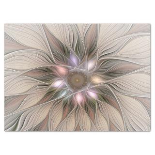 Joyful Flower Abstract Beige Brown Floral Fractal Tissue Paper