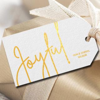 Joyful  foil gift tags