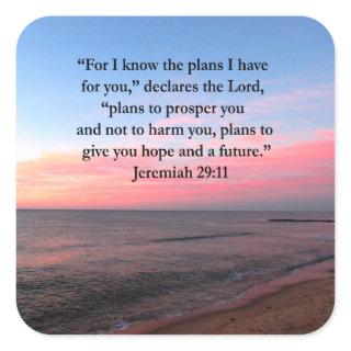 JOYFUL JEREMIAH 29:11 SUNRISE SQUARE STICKER