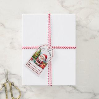 Joyful Santa Christmas tags