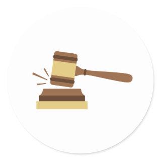 Judge Gavel Classic Round Sticker