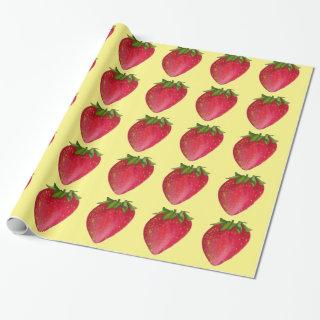 Juicy Strawberry fruit watercolour macro art