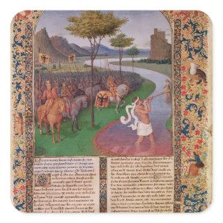 Julius Caesar  Crossing the Rubicon, c.1470 Square Sticker
