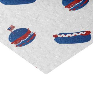 July 4th Burger & Hot Dog Glitter Tissue Paper