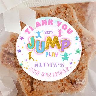 Jump Birthday Jump Trampoline Thank You Classic Round Sticker