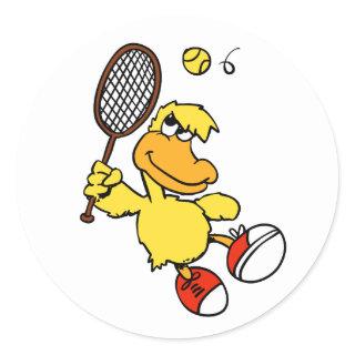 Jump Duck tennis | Choose background color Classic Round Sticker