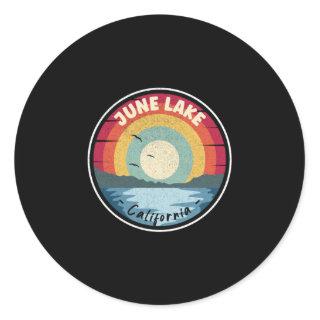 June Lake California Colorful Scene Classic Round Sticker