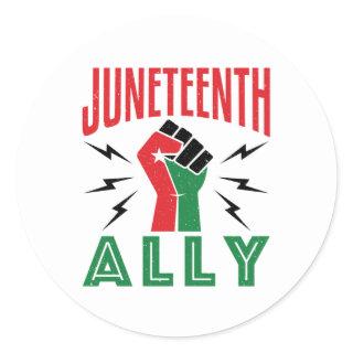 Juneteenth Ally June 19 Support Classic Round Sticker