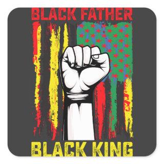 Juneteenth Black Father Day Dad King Celebrating F Square Sticker