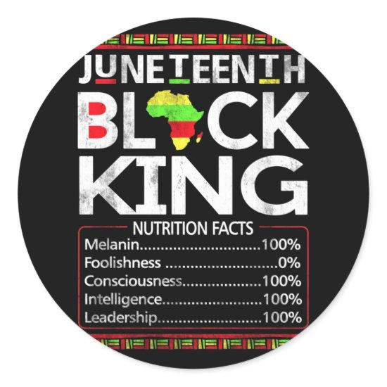 Juneteenth Black King Melanin Dad Fathers Day Classic Round Sticker