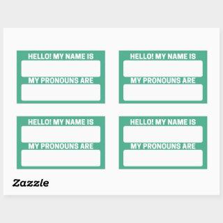 Jungle Green Name & Pronoun Labels