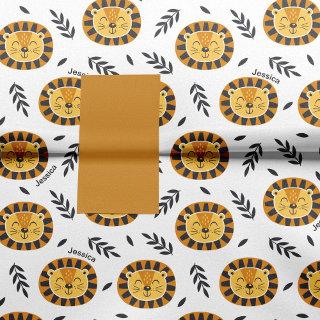 Jungle Lion Pattern with Kids Name Tissue Paper