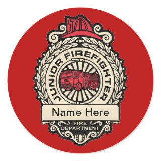 Junior Firefighter's Badge Custom Sticker