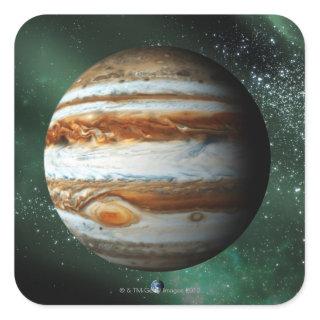 Jupiter and Earth Comparison Square Sticker